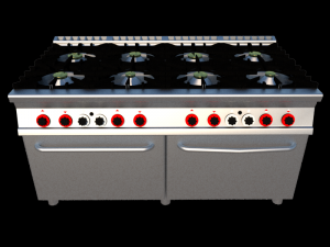 modular kitchen with eight fire and two ovens 160 cm serie 900 3Dモデル