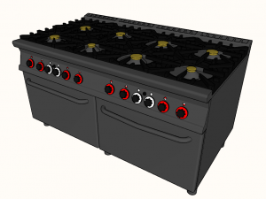 modular kitchen with eight fire and two ovens 160 cm serie 900 3Dモデル