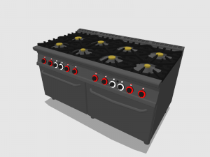 modular kitchen with eight fire and two ovens 160 cm serie 900 3Dモデル
