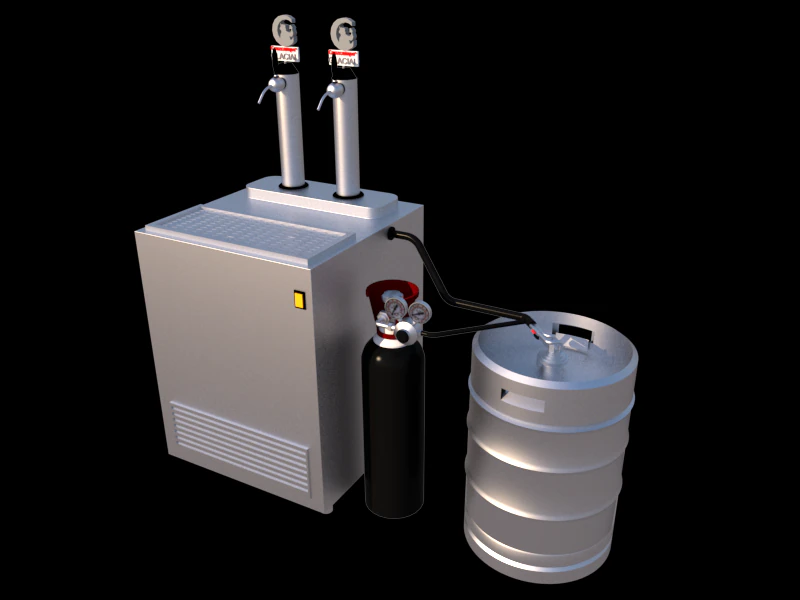 beer cooler two dispenser 3D Model .c4d .max .obj .3ds .fbx .stl .blend 
