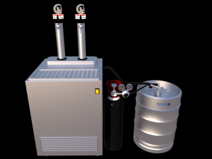 beer cooler two dispenser 3D 모델