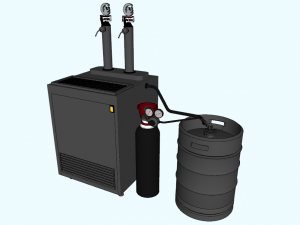 beer cooler two dispenser 3D 모델