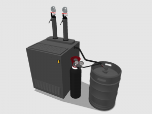 beer cooler two dispenser 3D 모델