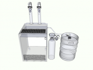 beer cooler two dispenser 3D 모델