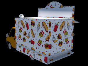 burger and hot dog truck 3D Model