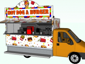 burger and hot dog truck 3D Model