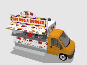 burger and hot dog truck 3D Model