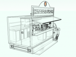 burger and hot dog truck 3D Model
