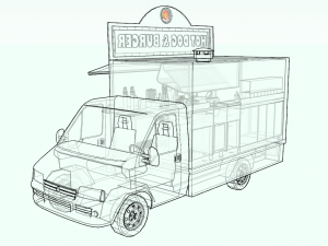 burger and hot dog truck 3D Model