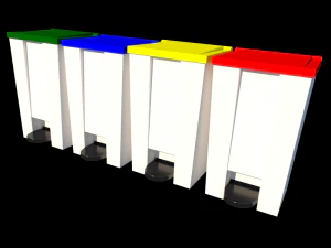 basura con pedal y ruedas Modelo 3D