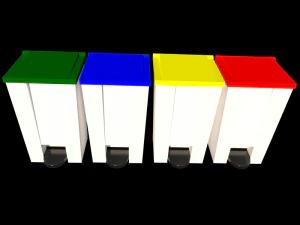 trash with pedal and wheels 3D Model