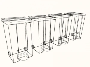 trash with pedal and wheels 3D Model