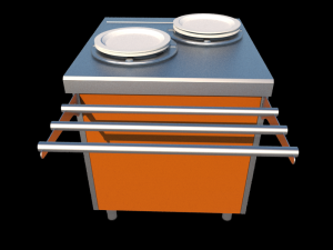 self service dispenser of dishes 750 mm Modelo 3D