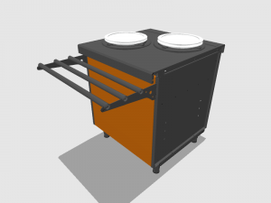self service dispenser of dishes 750 mm Modelo 3D