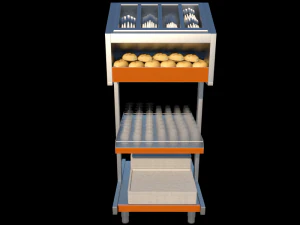 m&oacute;dulo de talheres self-service 750 mm Modelo 3D