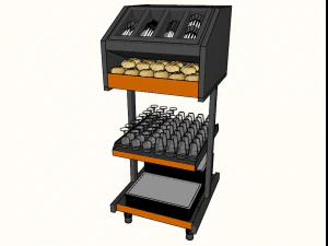 m&oacute;dulo de talheres self-service 750 mm Modelo 3D