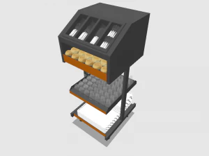 m&oacute;dulo de talheres self-service 750 mm Modelo 3D
