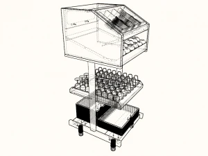 m&oacute;dulo de talheres self-service 750 mm Modelo 3D