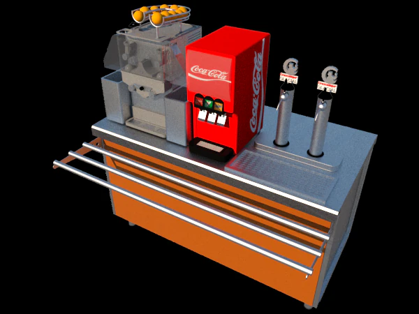 self service beverage module 1500 mm 3D Model .c4d .max .obj .3ds .fbx .stl .blend 