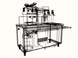 self service beverage module 1500 mm 3D Model