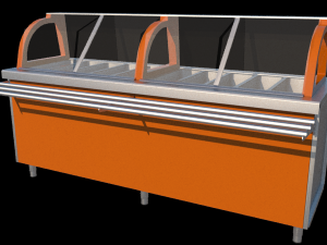 self service bain marie covered module 2200 mm 3D Model