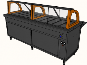 self service bain marie covered module 2200 mm Modèle 3D