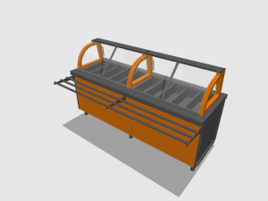 self service bain marie covered module 2200 mm 3D Model