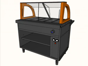 m&oacute;dulo coberto banho maria self-service 1125 mm Modelo 3D