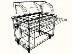 m&oacute;dulo coberto banho maria self-service 1125 mm Modelo 3D