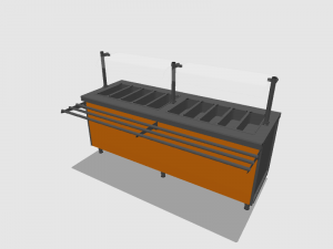 self service bain marie module 2200 mm 3D 모델