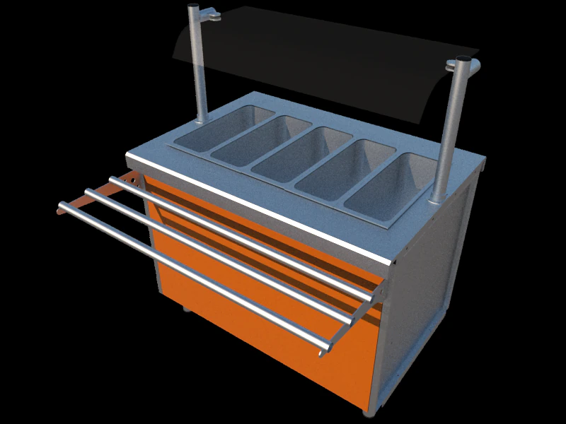 self service bain marie module 1125 mm 3D Model .c4d .max .obj .3ds .fbx .stl .blend 