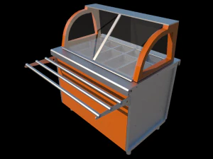 Vitrina cubierta refrigerada autoservicio 1125 mm Modelo 3D