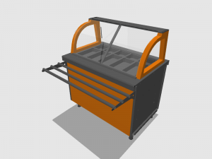 self service refrigerated covered display 1125 mm 3D Model