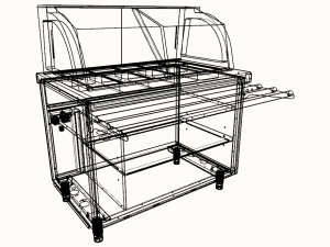 self service refrigerated covered display 1125 mm 3D Model