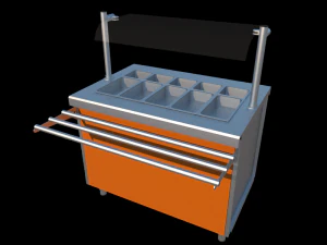 vitrina refrigerada autoservicio 1125 mm Modelo 3D