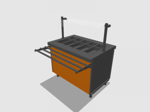 self service refrigerated display 1125 mm Model 3D
