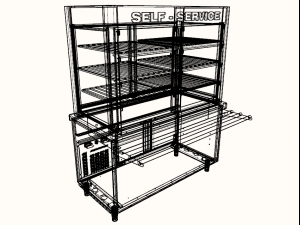 self service refrigerated wall display 1500 mm Modelo 3D