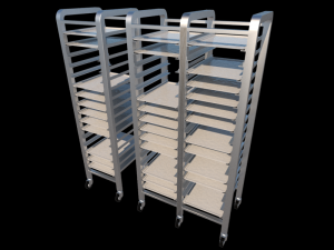self service tray carriers trolley 3D मॉडल