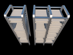 self service tray carriers trolley 3D Model
