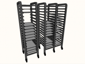 self service tray carriers trolley 3D Model