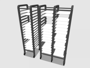 self service tray carriers trolley 3D Model