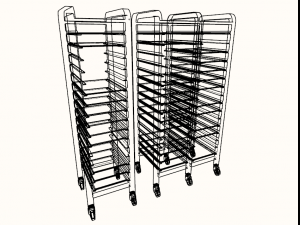self service tray carriers trolley 3D Model