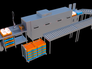 dishwasher complete washing tunnel 3D Model
