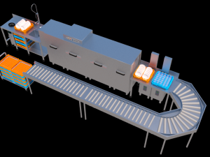 dishwasher complete washing tunnel 3D Модель