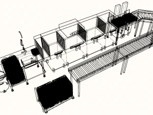 dishwasher complete washing tunnel 3D Model