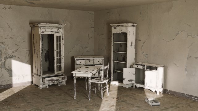 Antique Furniture Model 3D .c4d .max .obj .3ds .fbx .stl .blend 