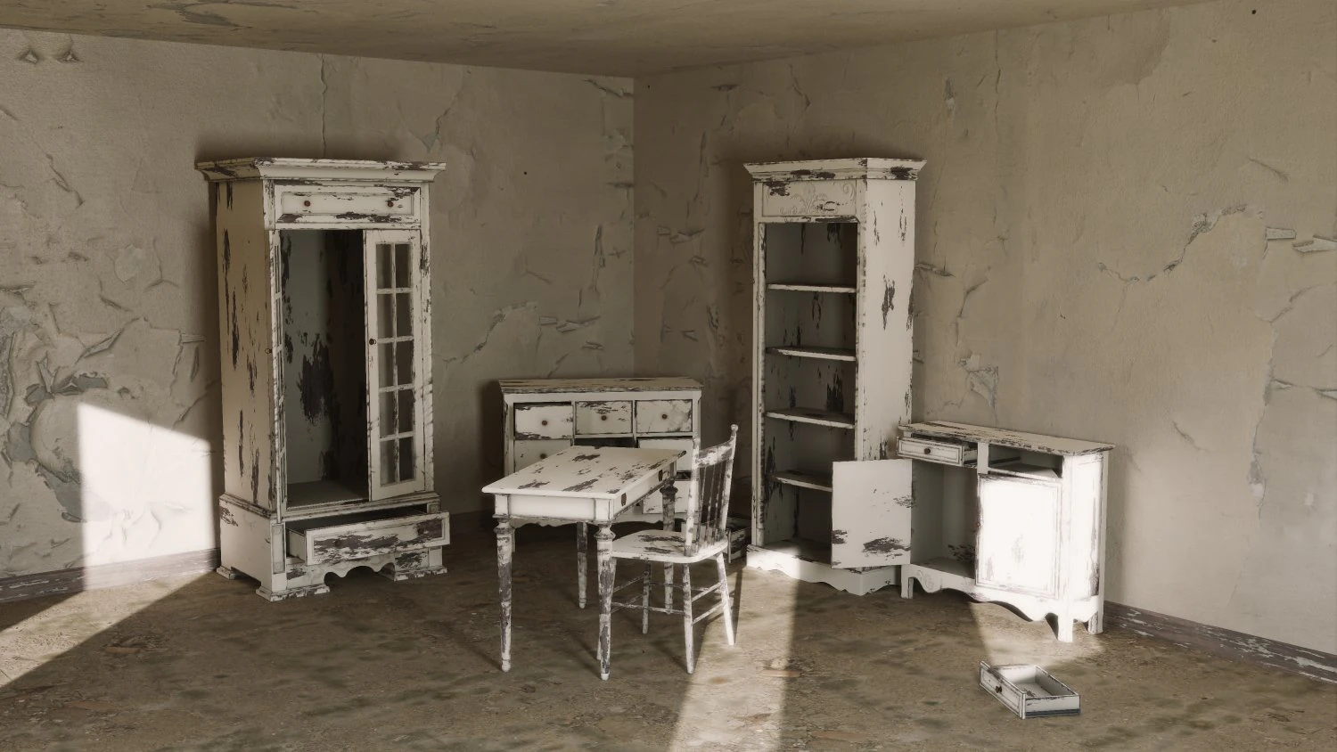 Antique Furniture 3D Model .c4d .max .obj .3ds .fbx .stl .blend
