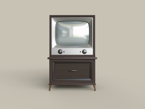 classic wooden 21-inch television Modelo 3D