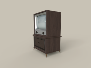 classic wooden 21-inch television Modelo 3D