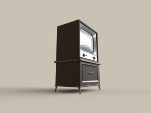 t&eacute;l&eacute;vision classique en bois de 21 pouces Modèle 3D